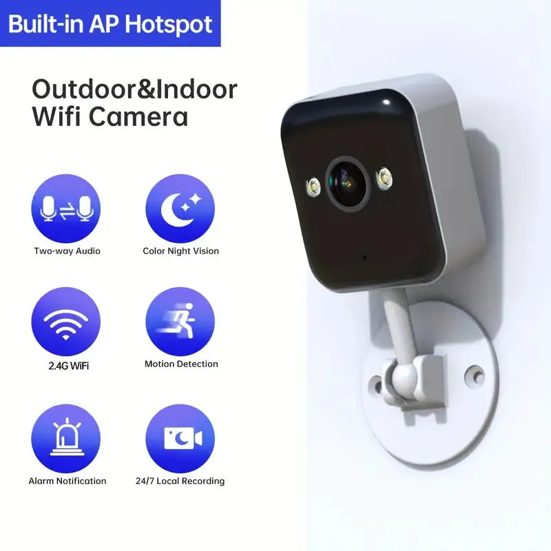 1080P FHD Wireless Surveillance Camera Pro - Full-Color Night Vision, Two-Way Voice Call, Motion Detection