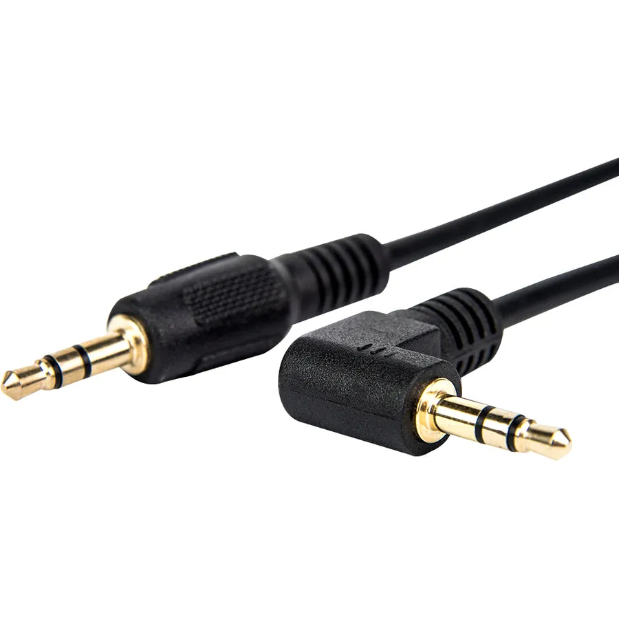 10Ft Slim 3.5Mm To Right Angle,Sterio Audio Cable Black