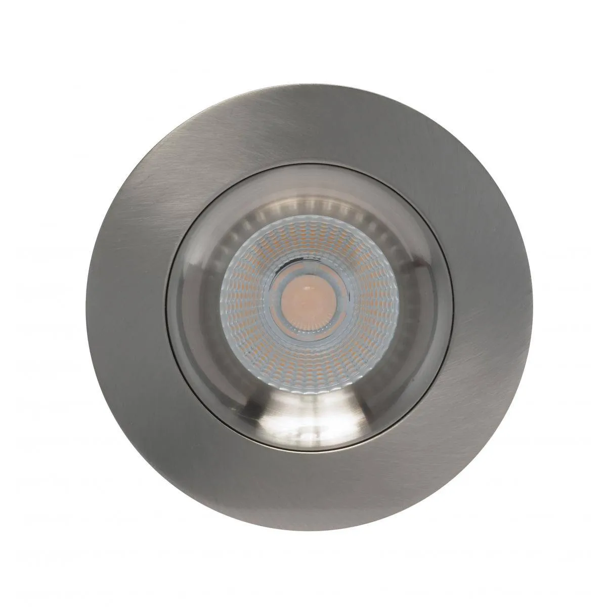 12 watt LED Direct Wire Downlight; Gimbaled; 3.5 inch; 3000K; 120 volt; Dimmable; Round; Remote Driver; Brushed Nickel