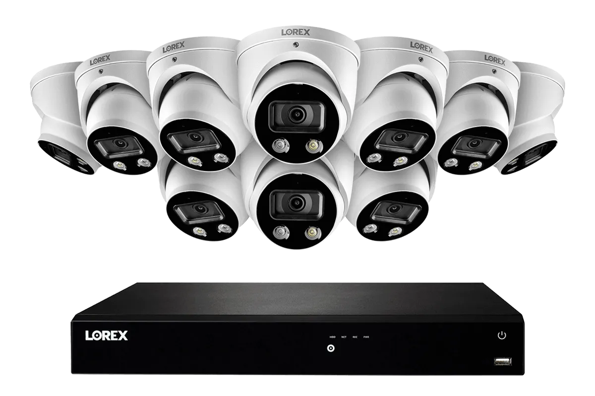 16-Channel 4K Ultra HD Fusion NVR IP System with Smart Deterrence Dome Cameras