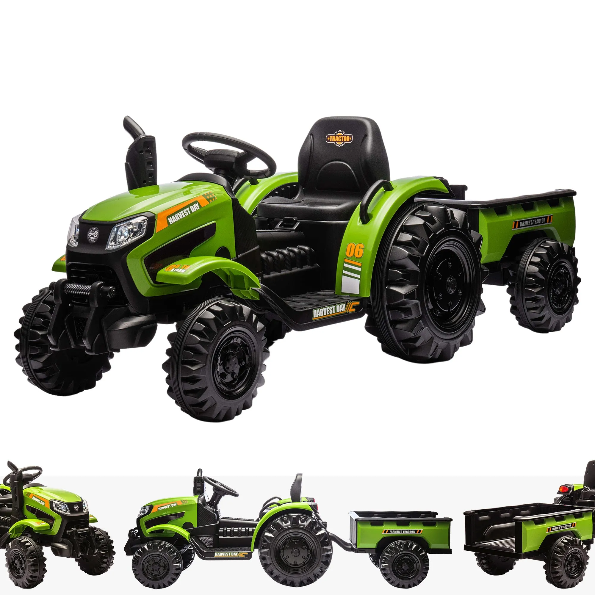 24V PowerHauler Electric Kidz Tractor & Trailer Set