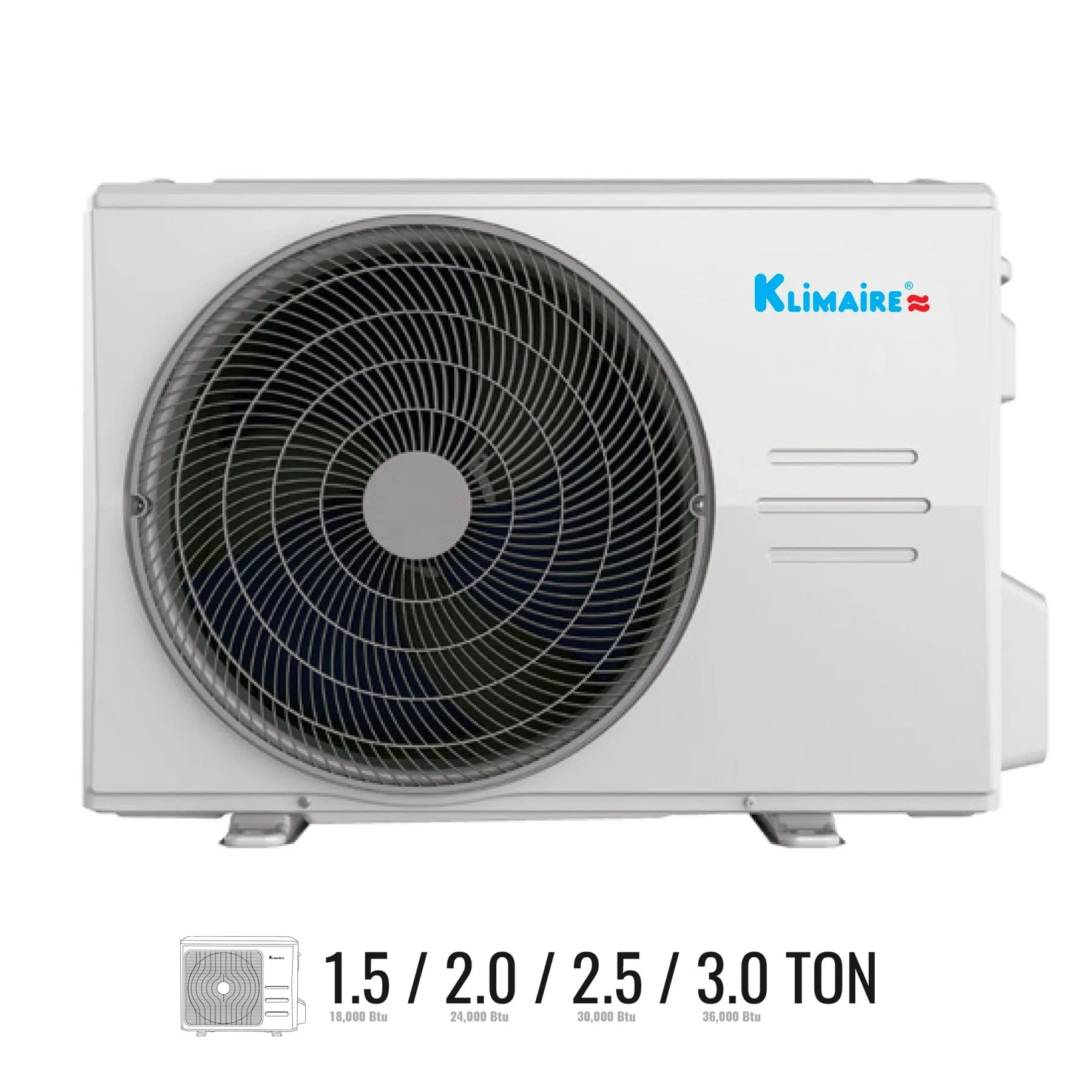 2.5 Ton Klimaire 16.2 SEER2 Central Ducted Split Hyper Heat Pump AC System