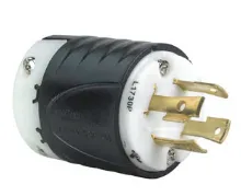 30 Amp NEMA L1730 Connector - Black Back, White Front Body