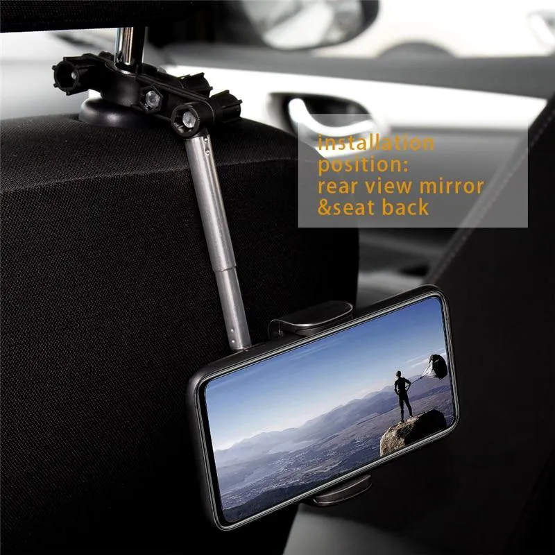 360° Rearview Mirror Phone Holder