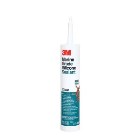 3M Marine Grade Silicone Sealant Clear Pn08029 1/10 Gallon Cartridge 12 Per Case