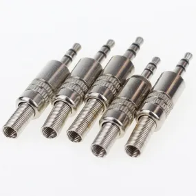 5 pcs 3.5mm 3-Pole Stereo Metal Plug Connector 3.5 Plug &amp; Jack Adapter With Soldering Wire Terminals 3.5mm Stereo Plug