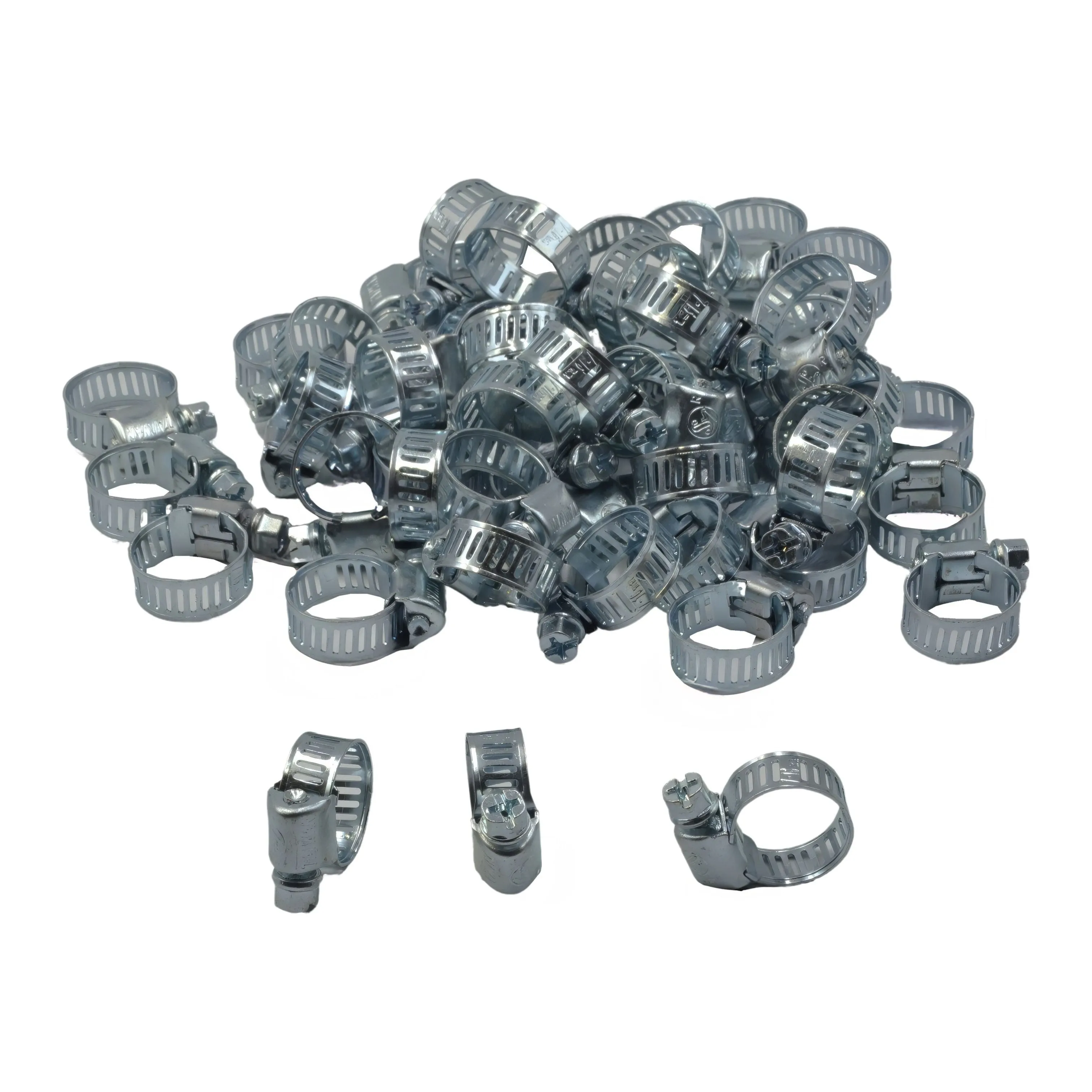 50 Piece Zinc 6-15mm Worm Drive Hose Clamp