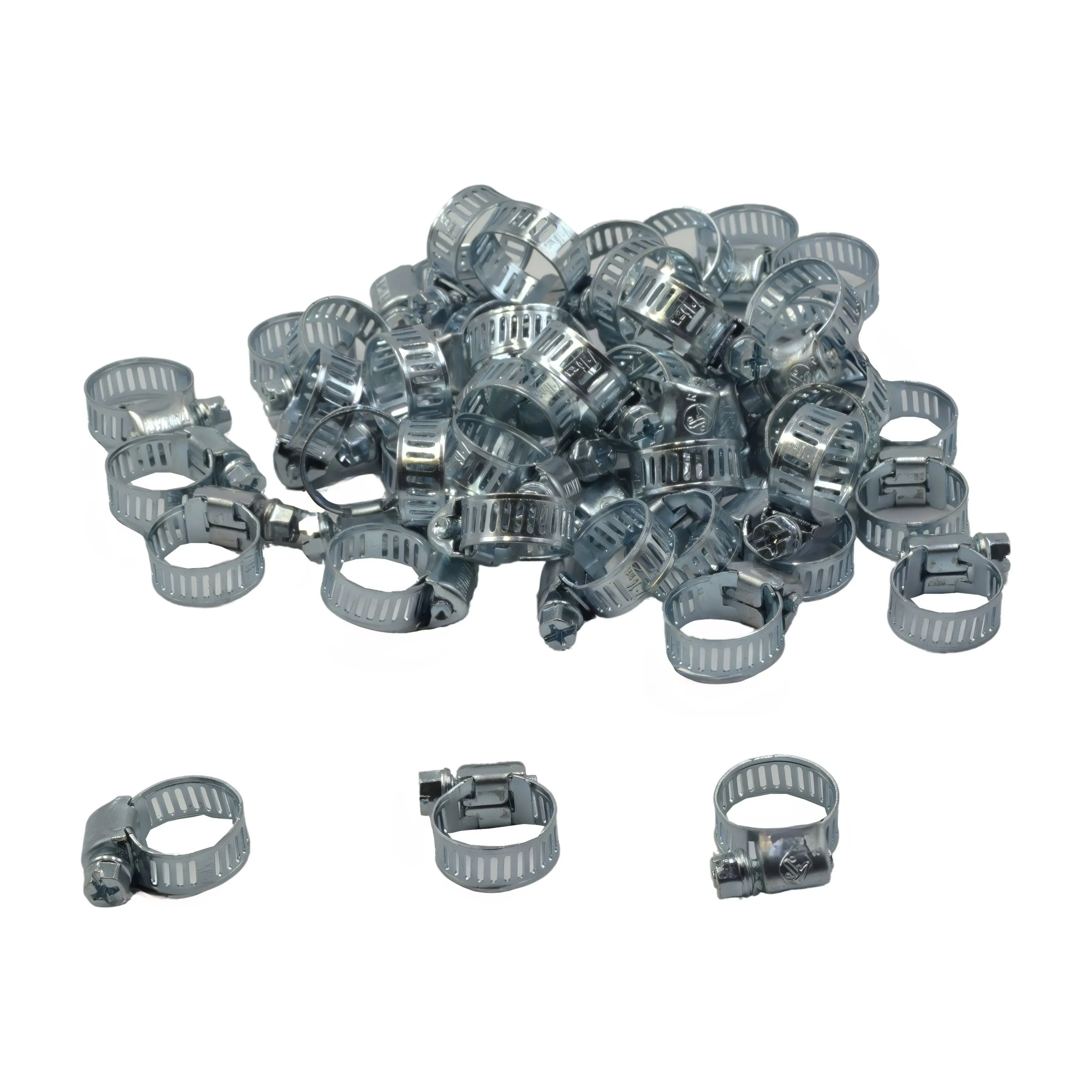 50 Piece Zinc 6-15mm Worm Drive Hose Clamp