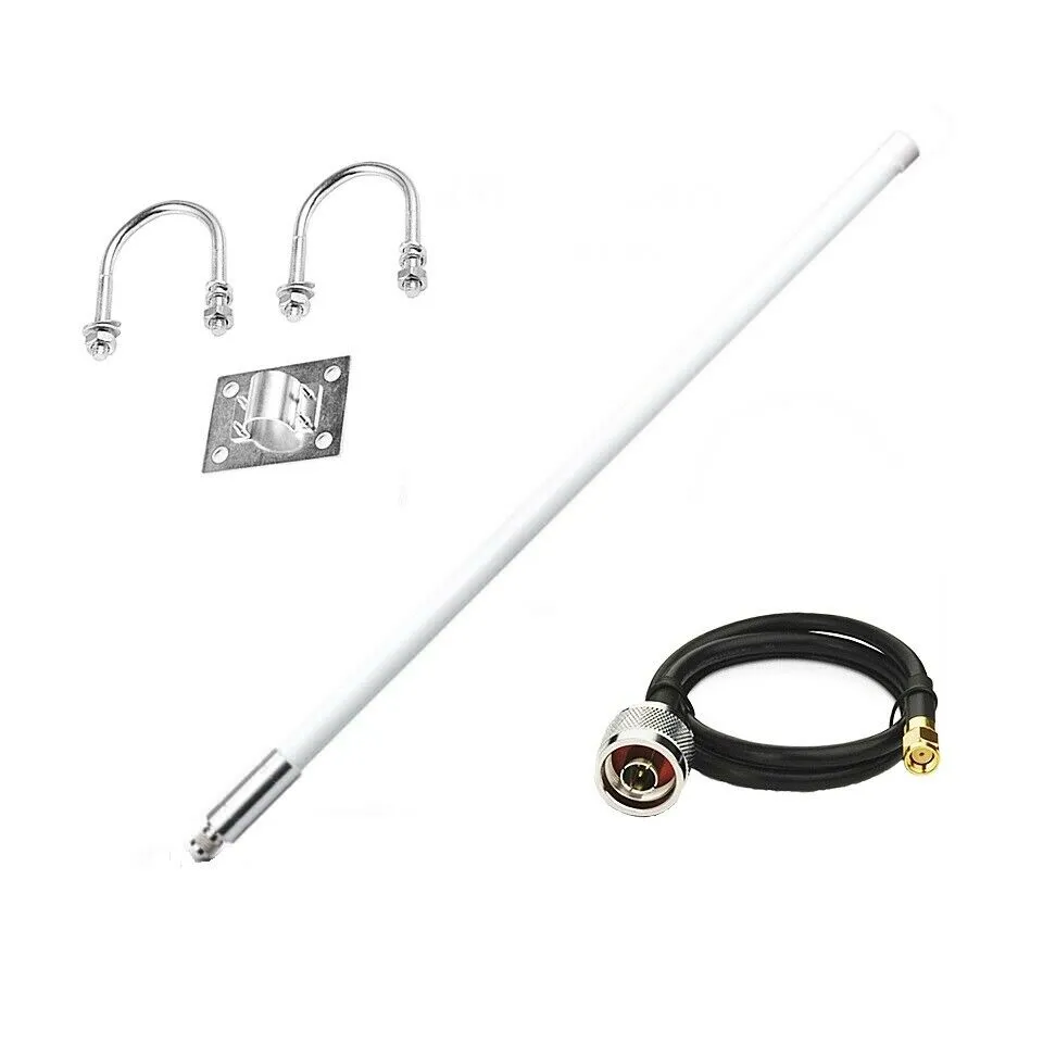 5.8dBi US915 Tuned Helium Hotspot Fiberglass Miner Outdoor Antenna LMR400 Cable