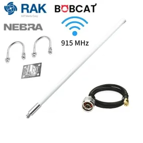 5.8dBi US915 Tuned Helium Hotspot Fiberglass Miner Outdoor Antenna LMR400 Cable