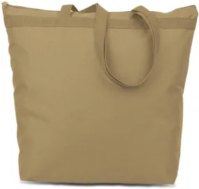 600 denier polyester large tote - khaki Case of 48