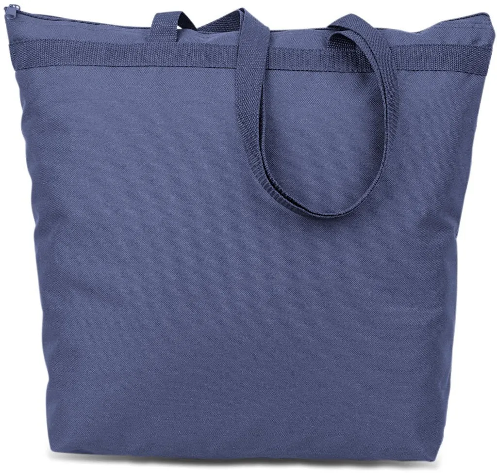 600 denier polyester large tote - navy Case of 48