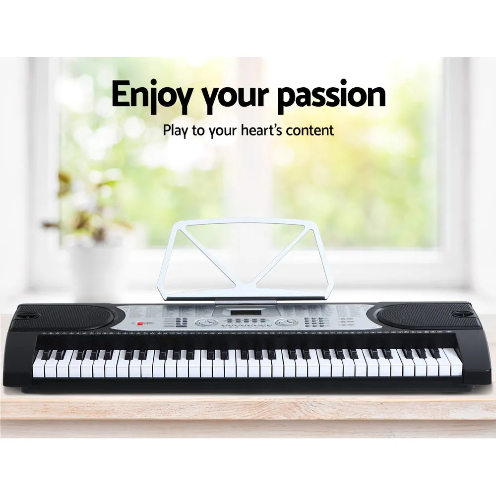 61-Key Digital Piano Keyboard LED Display, Stand, Stool - Alpha