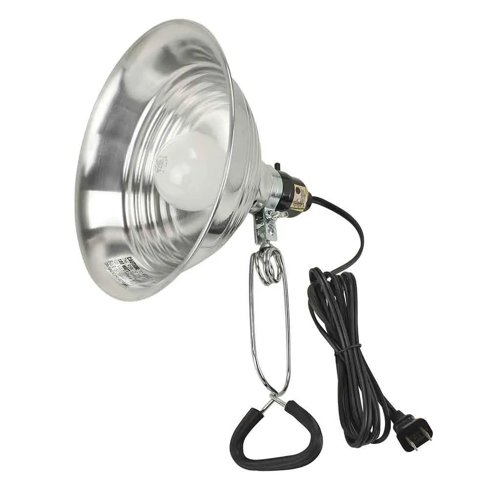 6ft Clamp Work Light With 8.5'' Aluminum Reflector up to 100-Watt E26 Socket, Bulb Not Included