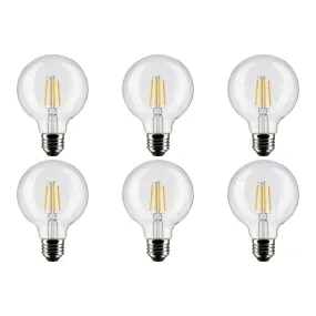 6W G25 LED - Clear - Medium base - 90 CRI - 5000K - 120V - 6-Pack