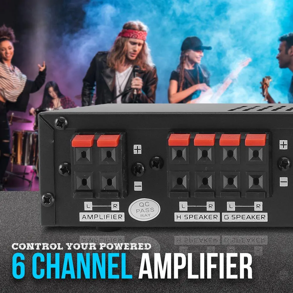 8 Channel High Power Stereo Speaker Selector - Multi-Channel High Powered Amplifier With Volume Control