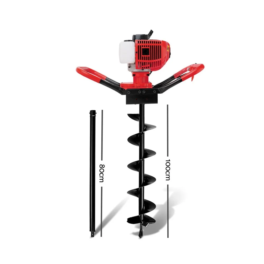 80CC Heavy-Duty Petrol Post Hole Digger Set - Giantz