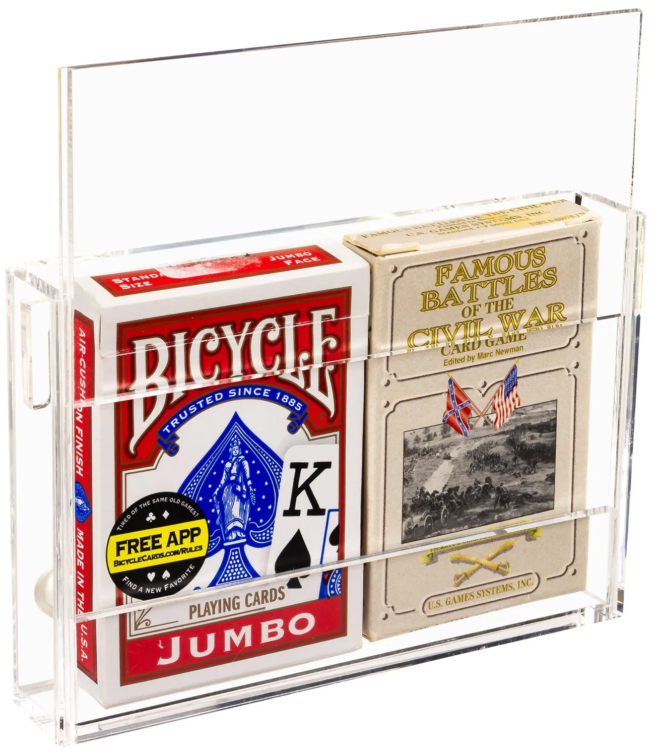 Acrylic Wall-Mounted Easy Access Double Card Deck Case (A100)