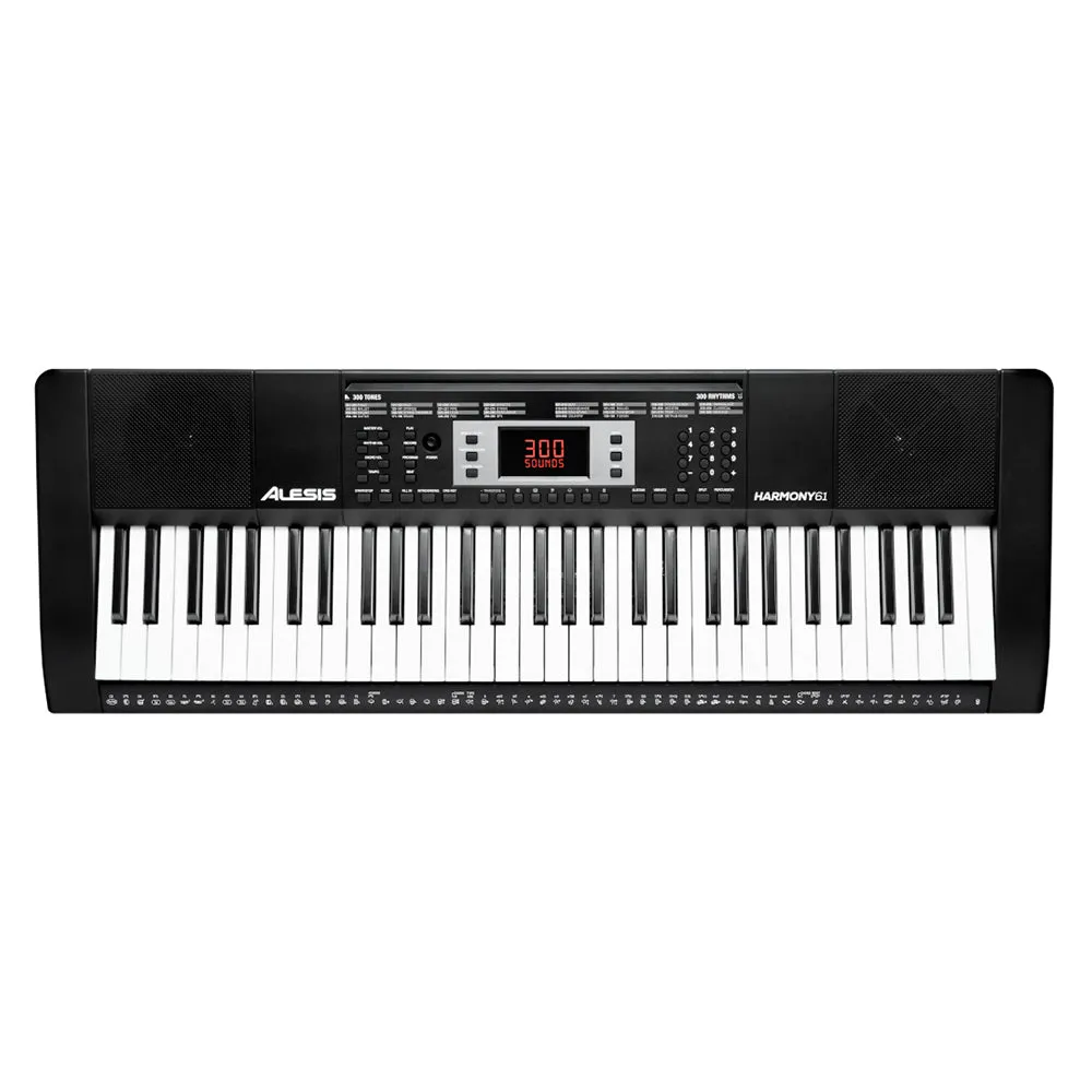 Alesis Harmony 61-Key Electric Keyboard with Headphones, Bench, Pedal & Speakers