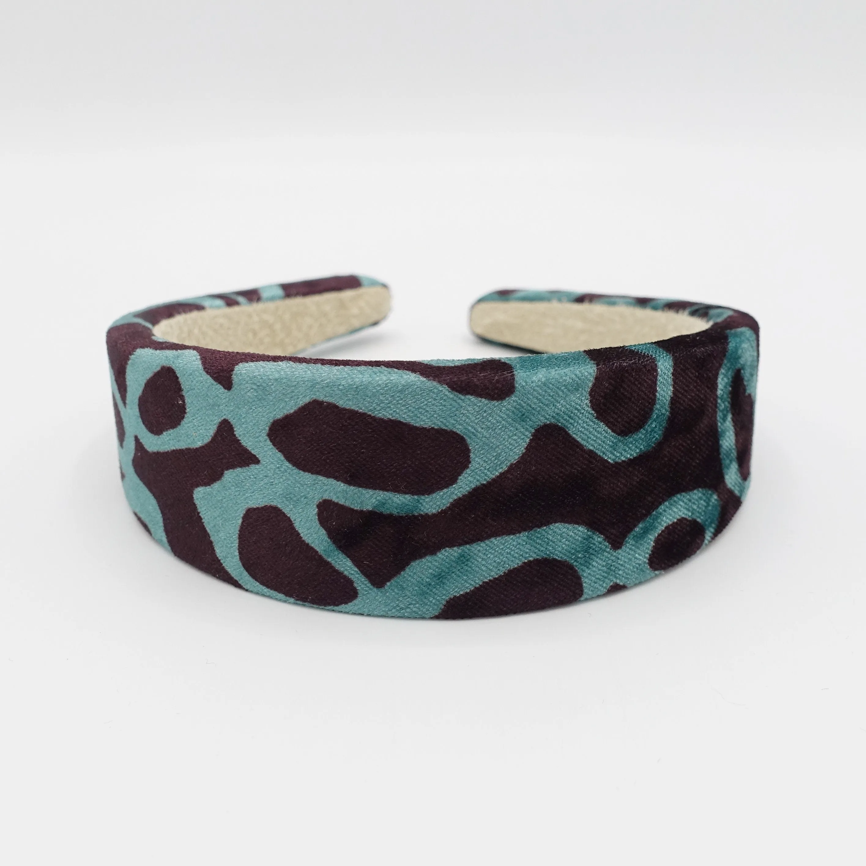 animal print velvet padded headband Autumn Winter hair accessory for women