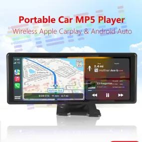 Apple Carplay sem fio, estéreo portátil para carro, Android Auto Navegação, Controle de Voz, Bluetooth, MP5 Música, AUX, 10.26 "Touchscreen