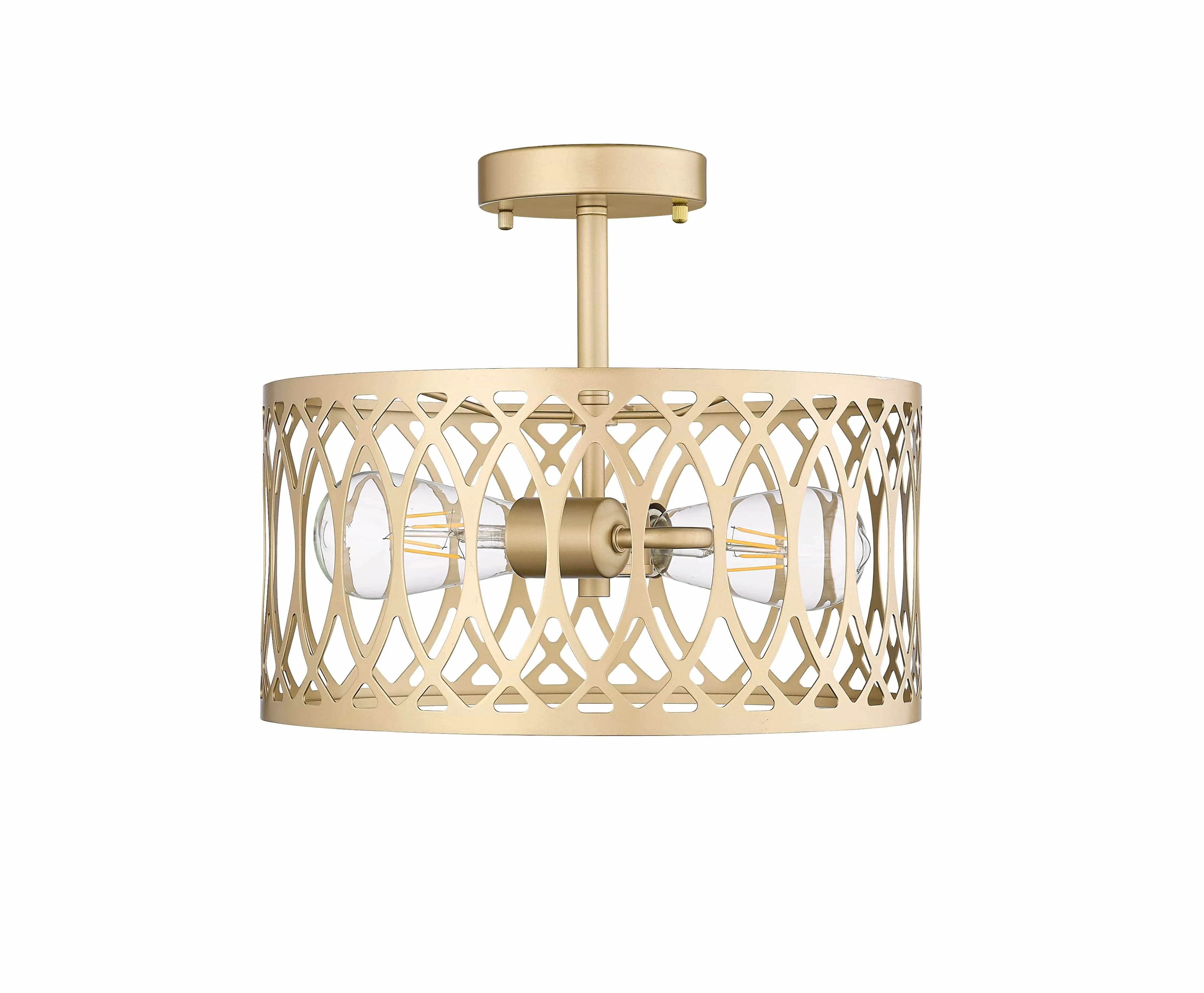 Arelyn Semi-Flush Mount Fixture - Painted Modern Gold - 13in. Diameter - E26 Medium Base