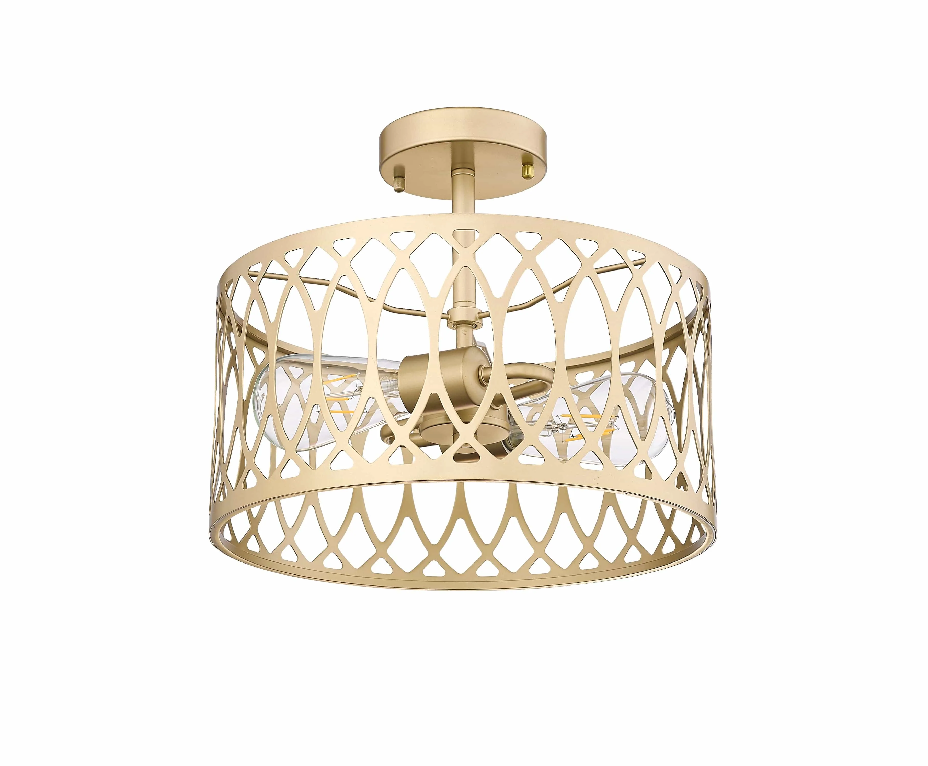 Arelyn Semi-Flush Mount Fixture - Painted Modern Gold - 13in. Diameter - E26 Medium Base