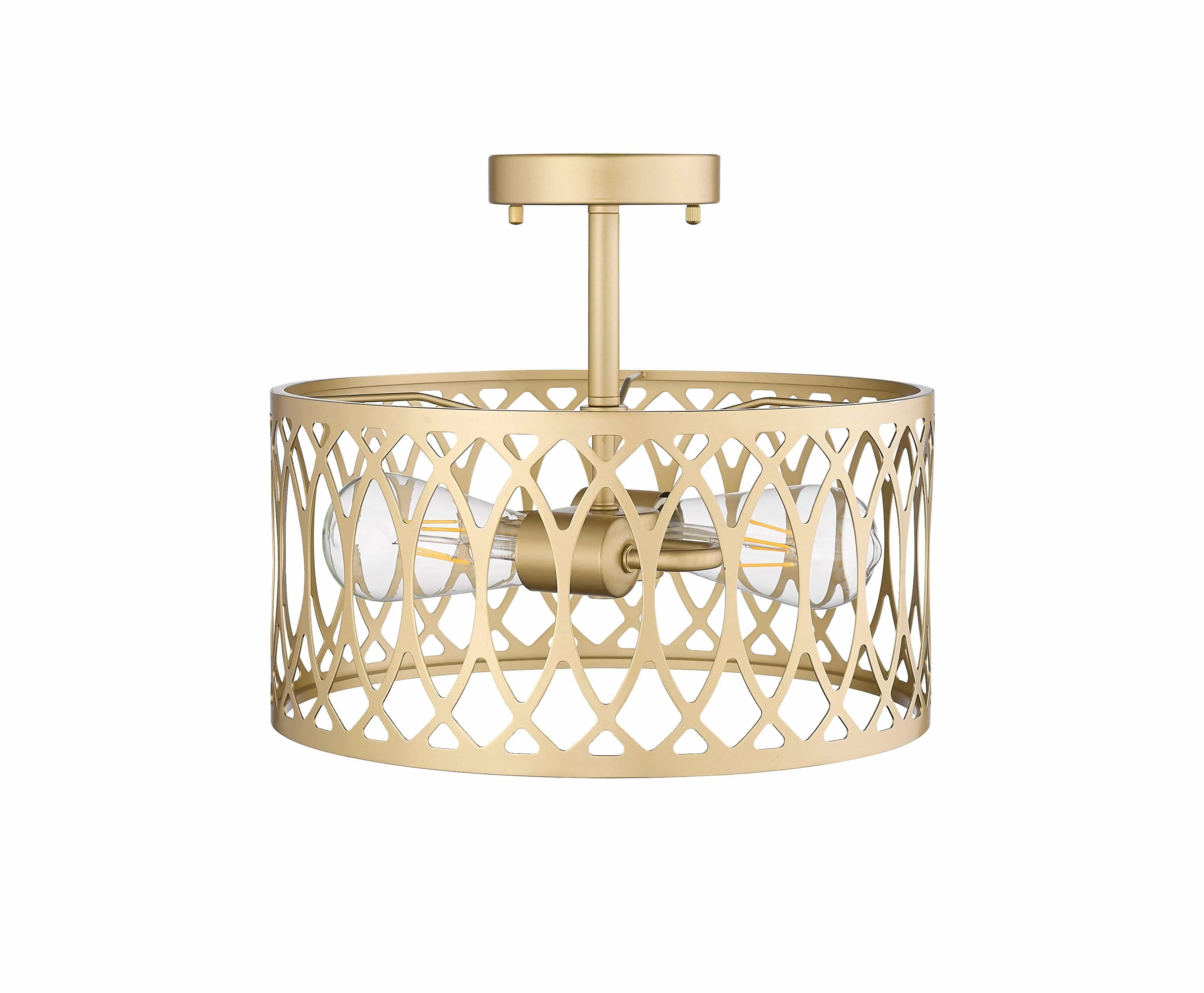 Arelyn Semi-Flush Mount Fixture - Painted Modern Gold - 13in. Diameter - E26 Medium Base