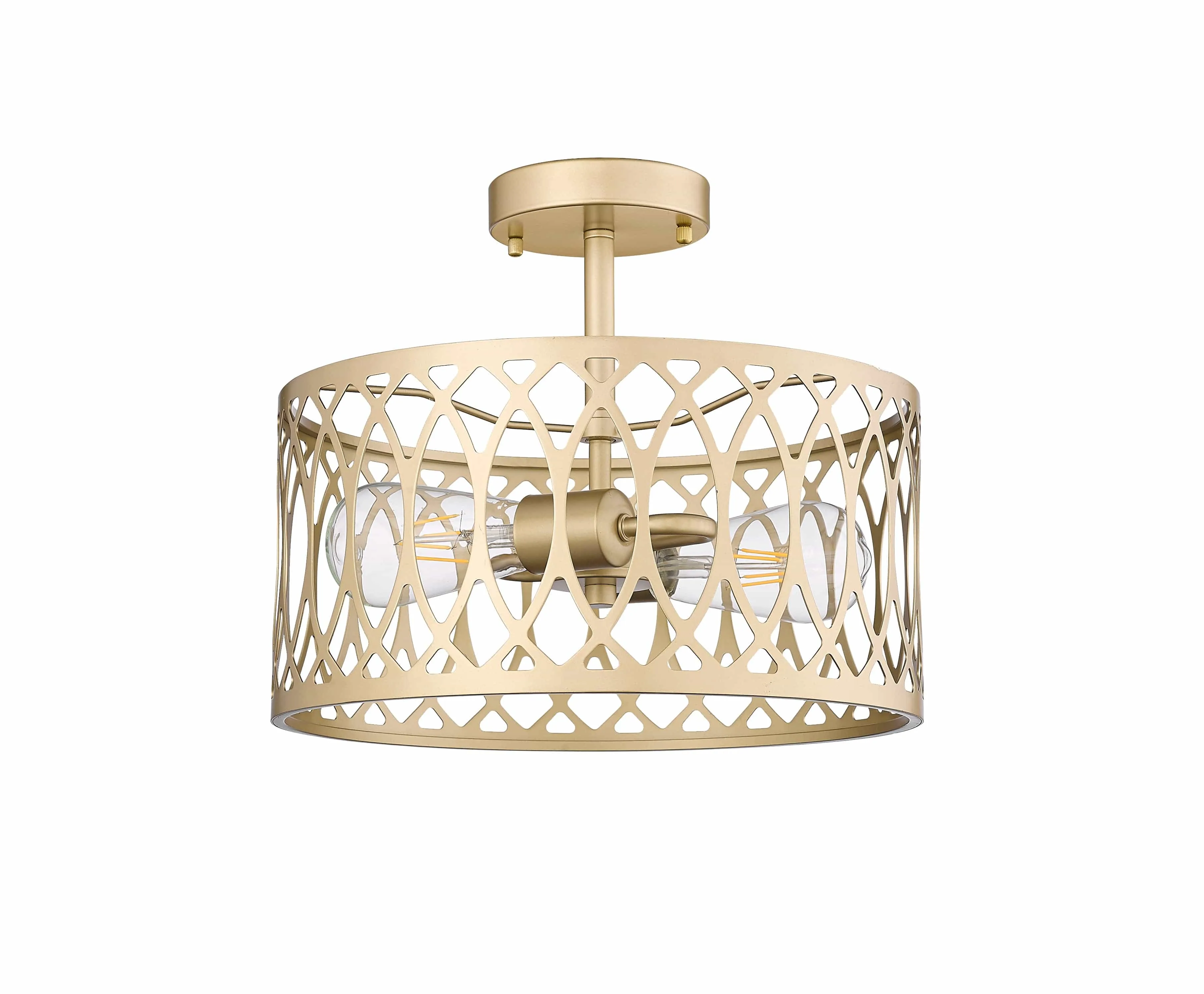 Arelyn Semi-Flush Mount Fixture - Painted Modern Gold - 13in. Diameter - E26 Medium Base