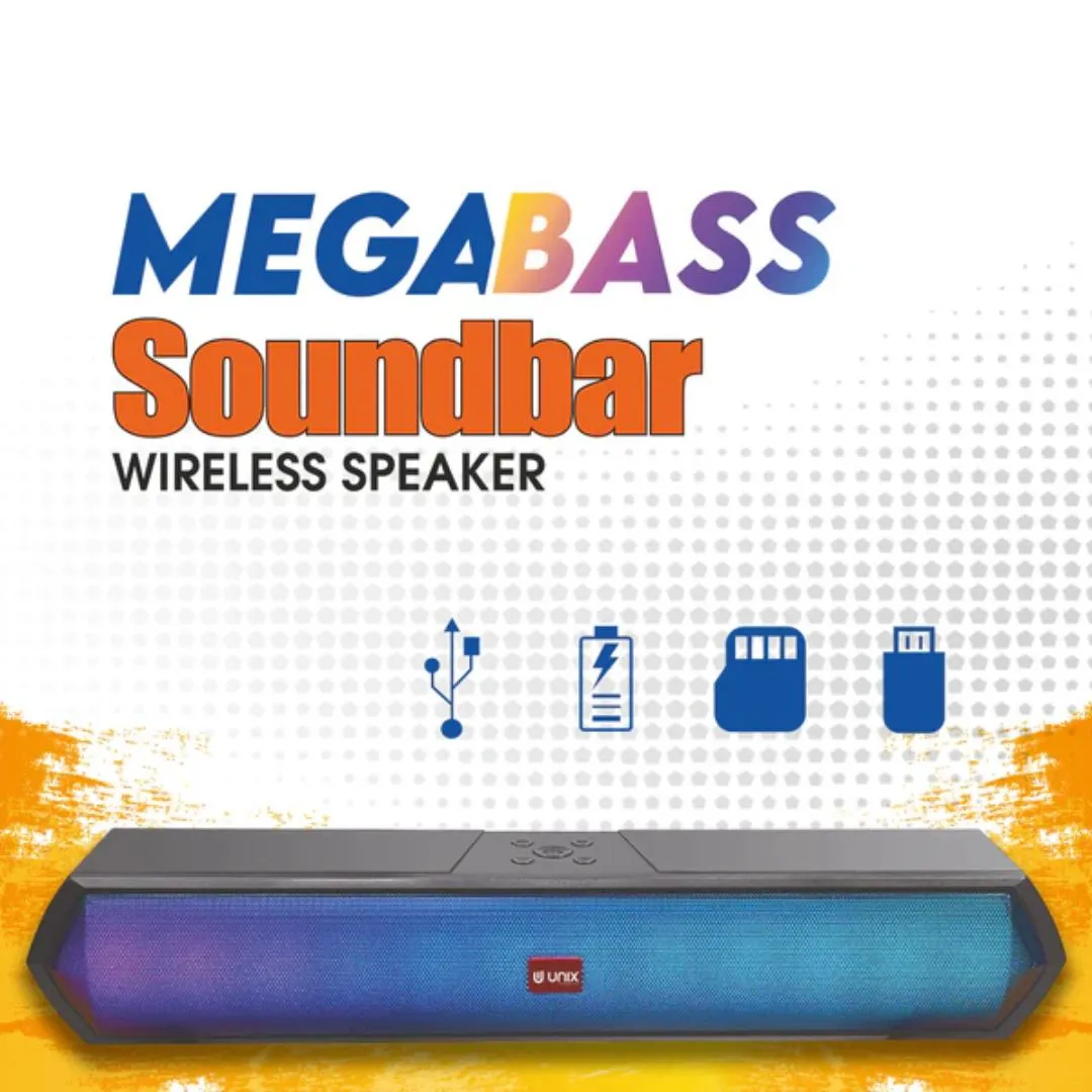 Bat - 021 Megabass Soundbar Wireless Speaker - High-Fidelity Audio & RGB Lighting