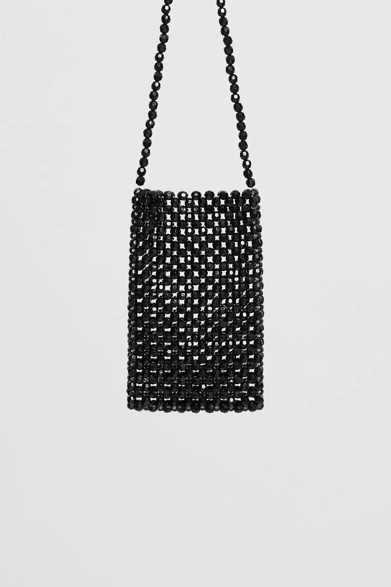 Black Beading Phone Case Bag