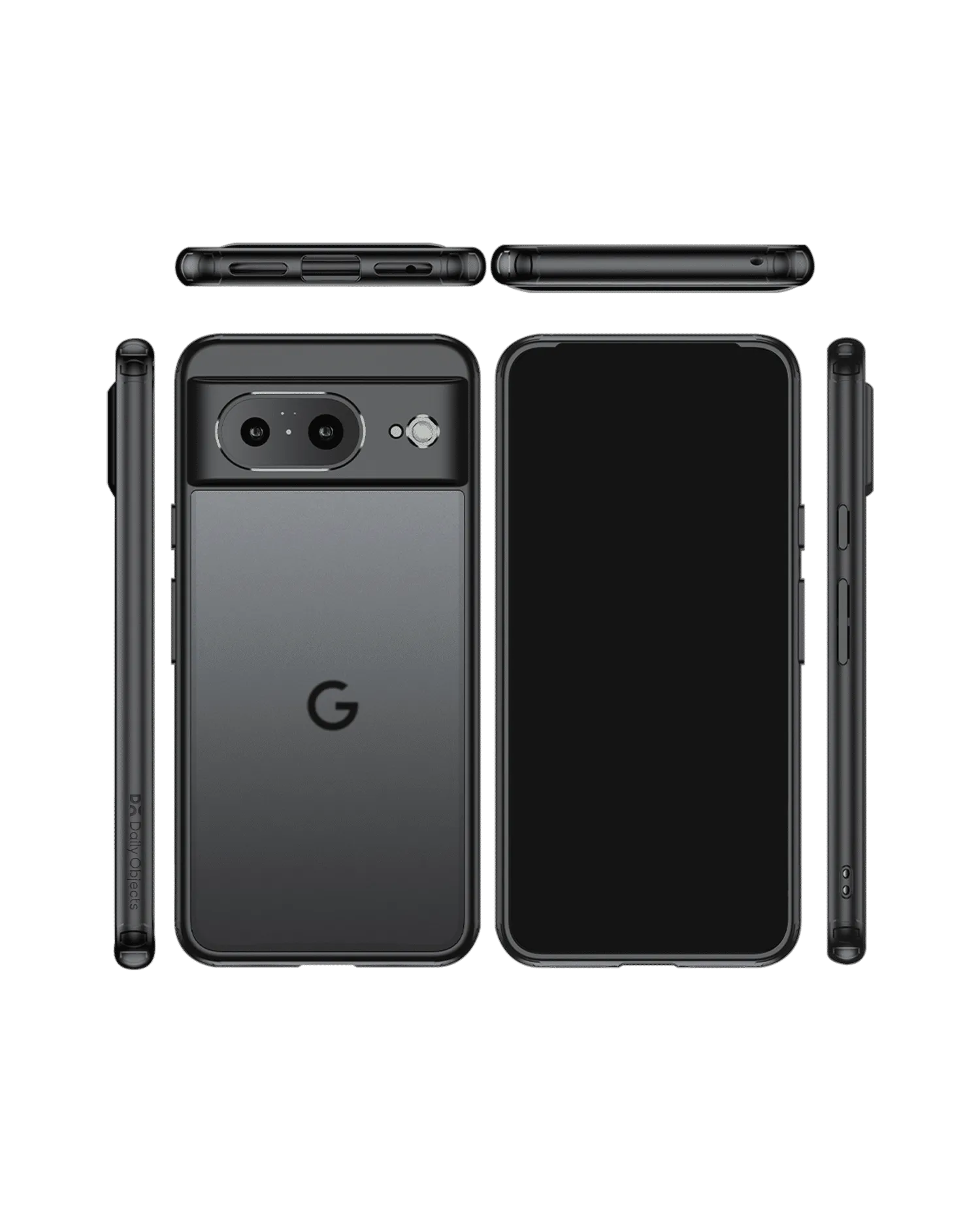 Black Frosted Clear Case Cover For Google Pixel 8