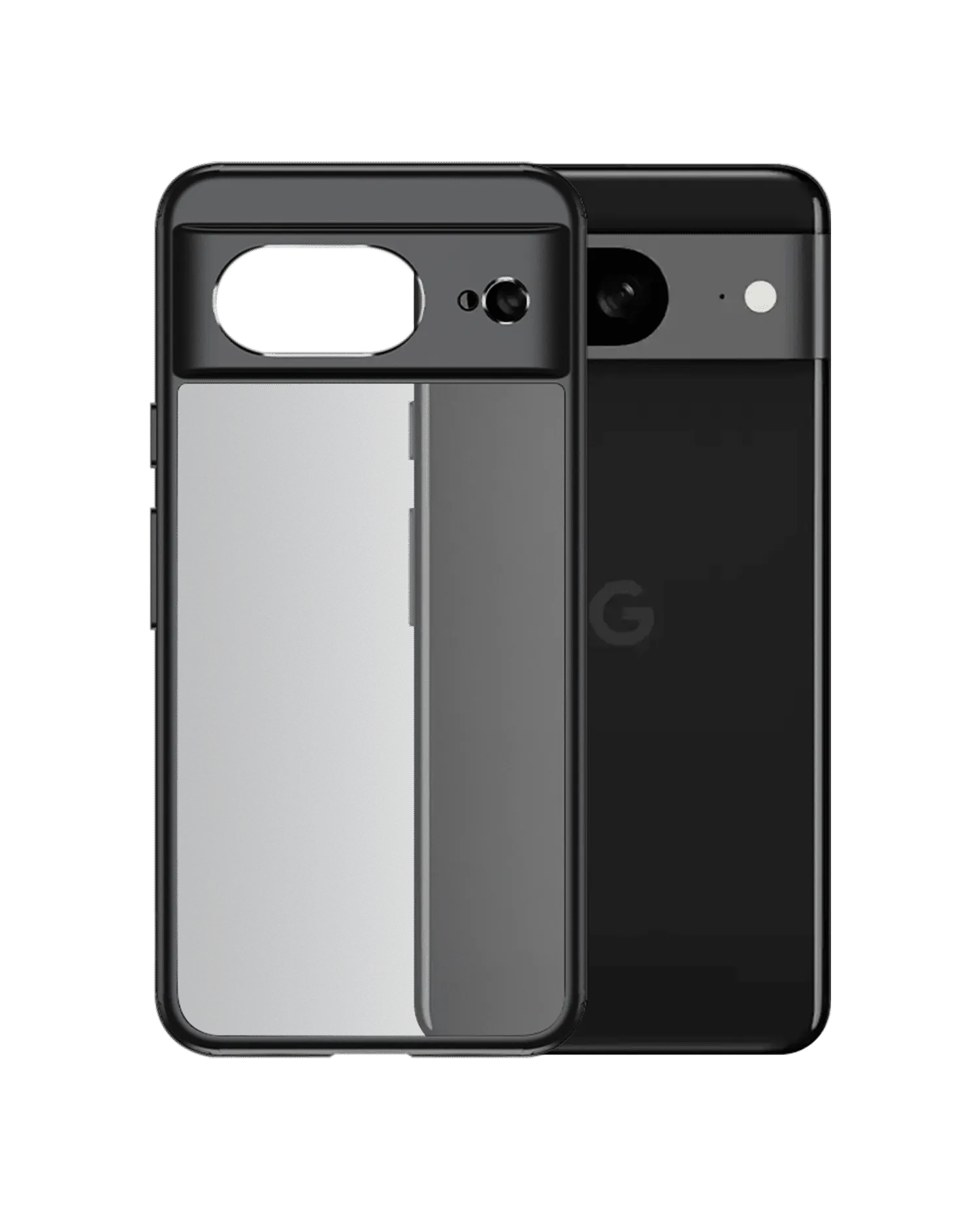 Black Frosted Clear Case Cover For Google Pixel 8