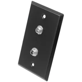 Black Stainless Steel Wall Plate - Dual 1/4" TRS Stereo Jacks