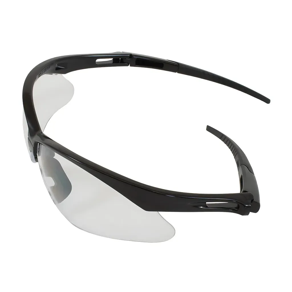 Bouton Optical 250-AN-10520 Semi-Rimless Safety Glasses with Black Frame, Clear Lens and FogLess 3Sixty Coating