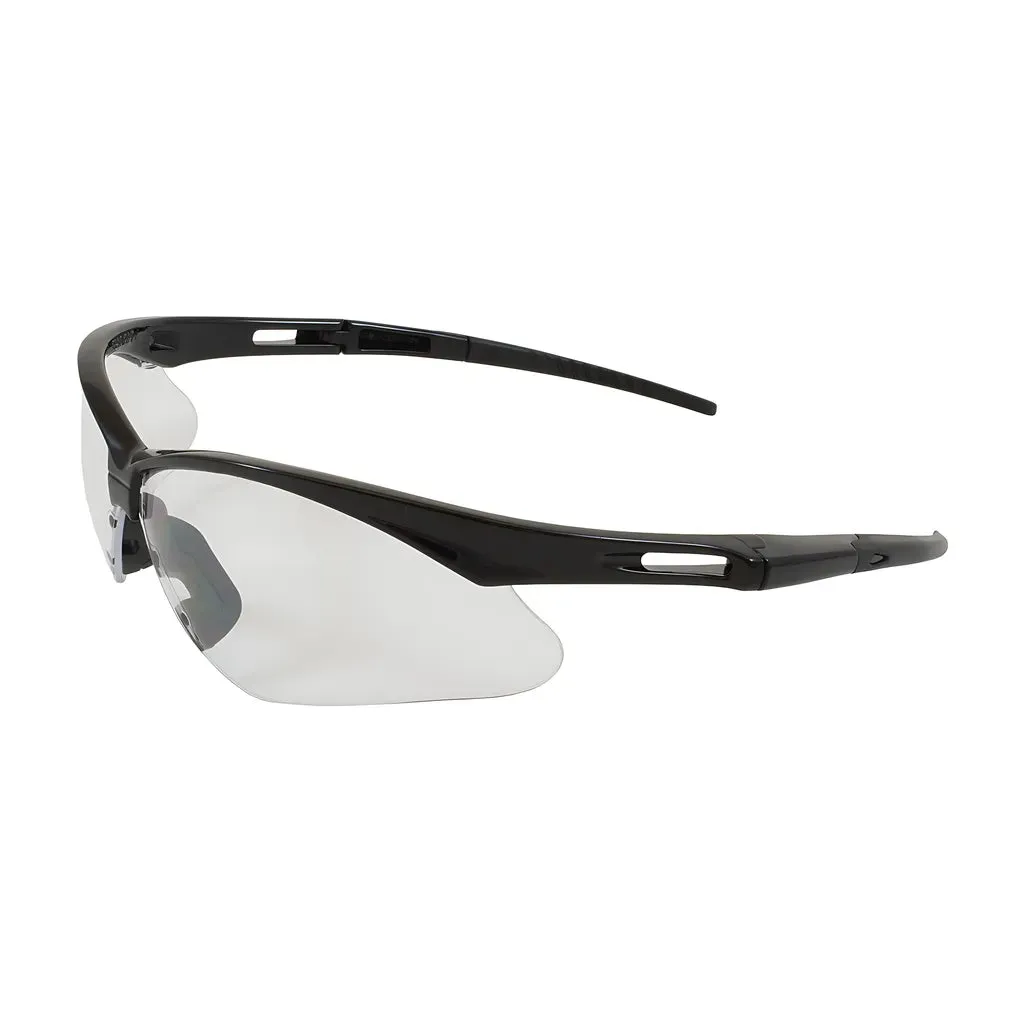 Bouton Optical 250-AN-10520 Semi-Rimless Safety Glasses with Black Frame, Clear Lens and FogLess 3Sixty Coating