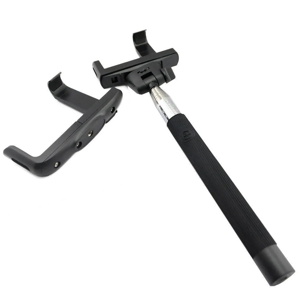 Built in Bluetooth Extendable Selfie Stick Monopod Holder Multi Available - Black