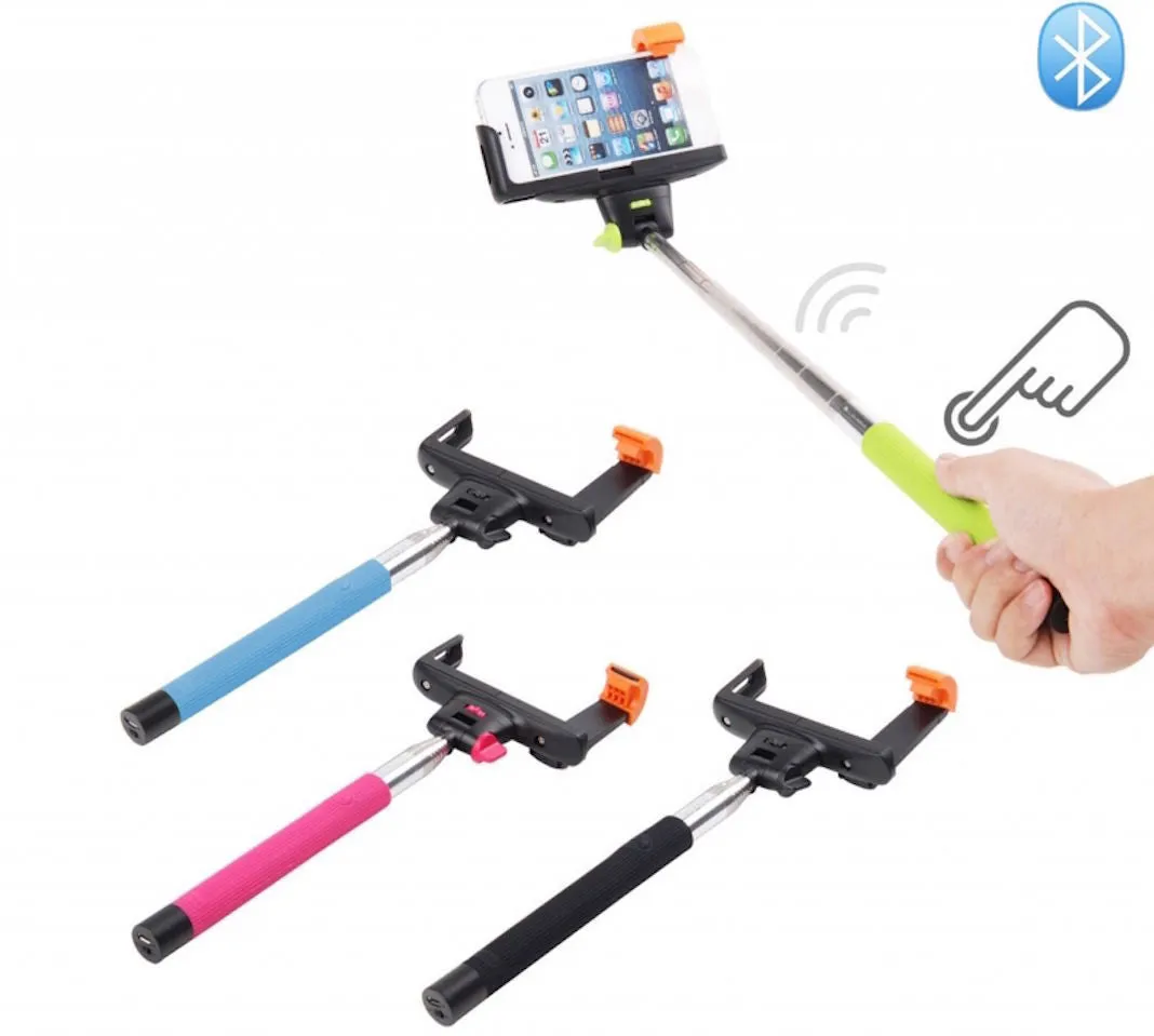 Built in Bluetooth Extendable Selfie Stick Monopod Holder Multi Available - Black