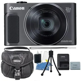 Canon PowerShot SX620 HS 20.2MP Digital Camera (Black) and Ultimate Accessory Kit