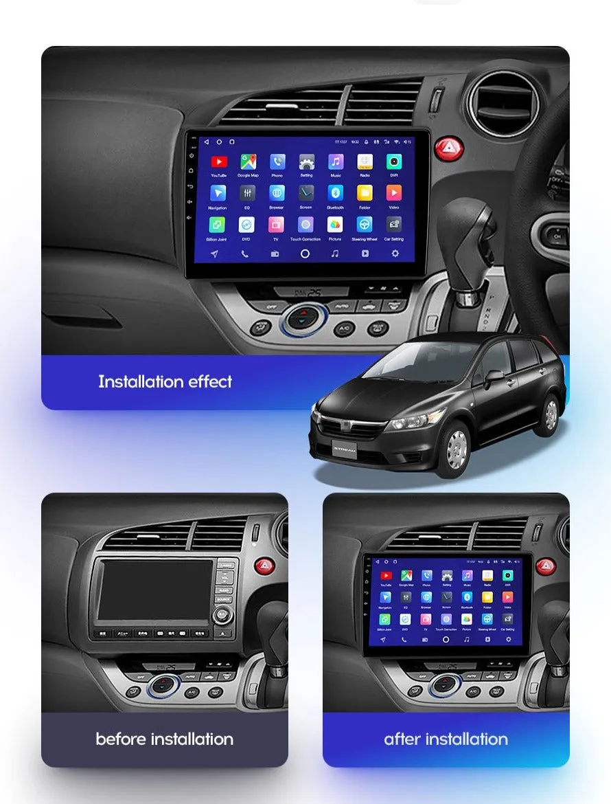 Car Dealz 10.2" Android 10.0 For Honda Stream 2 2006 - 2014 In Dash Plus OEM Fascia