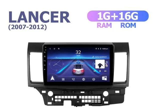 Car Dealz 10.2" Android 10.0 Mitsubishi Lancer 10 CY 2007-2012 w CAM In Dash Plus OEM Fascia