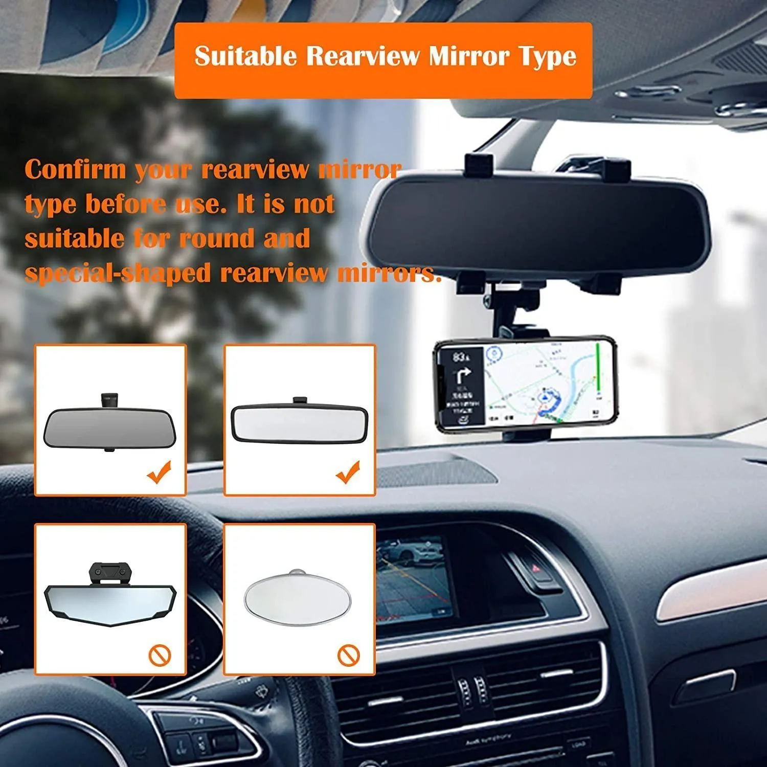 Car Rearview Mirror Phone Holder