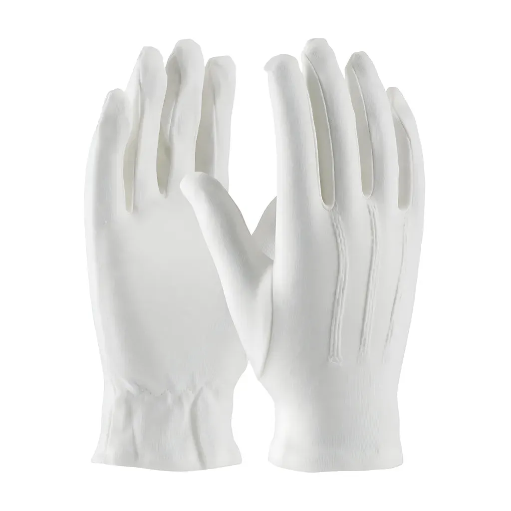 Century Glove 130-100WM/M 100% Cotton Dress Glove with Raised Stitching on Back - Open Cuff