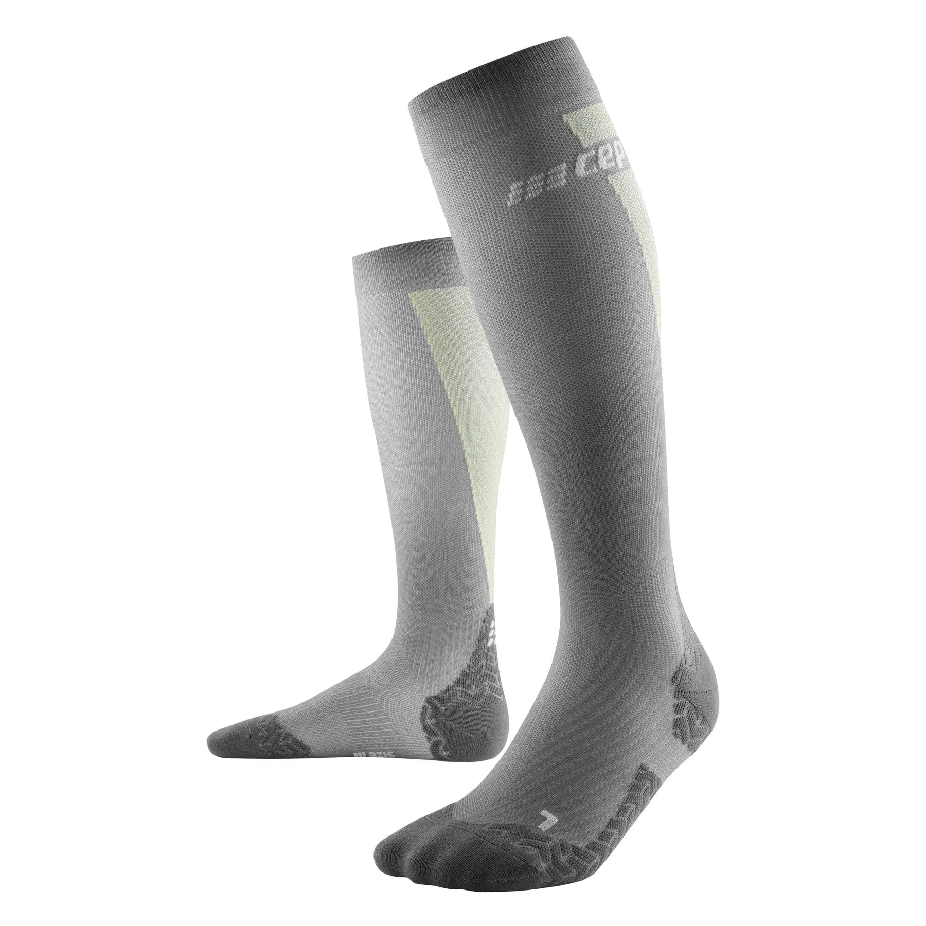 CEP | Ultralight Tall Compression Socks | Men's | Grey/Lime