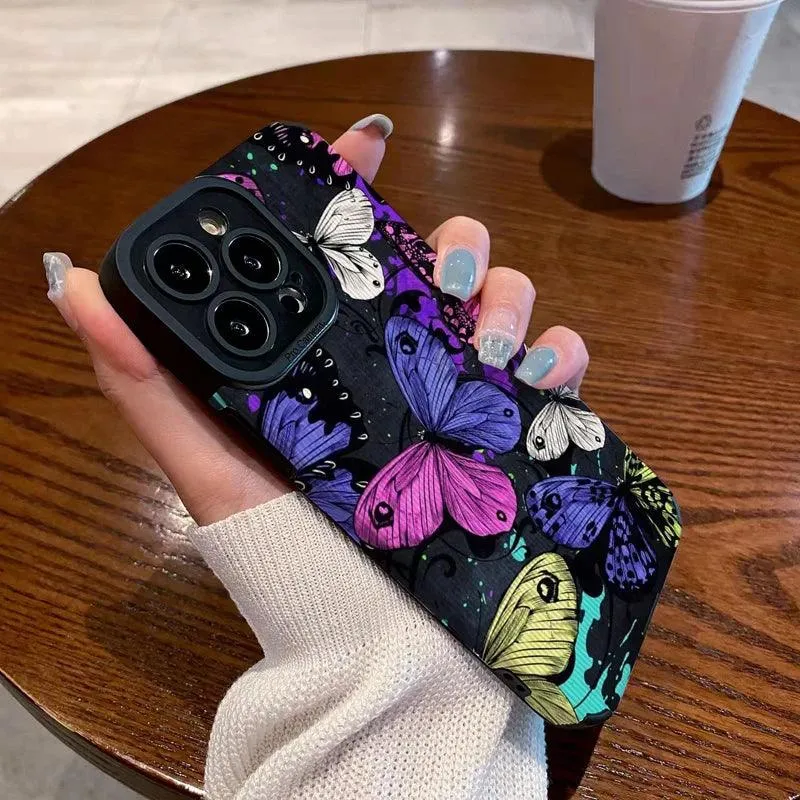 Colorful Butterflies Cute Phone Case for iPhone 15 14 13 12 11 Pro Max, 14 15 Plus, 12 13 Mini, X, XR, XS Max, 7 8 Plus