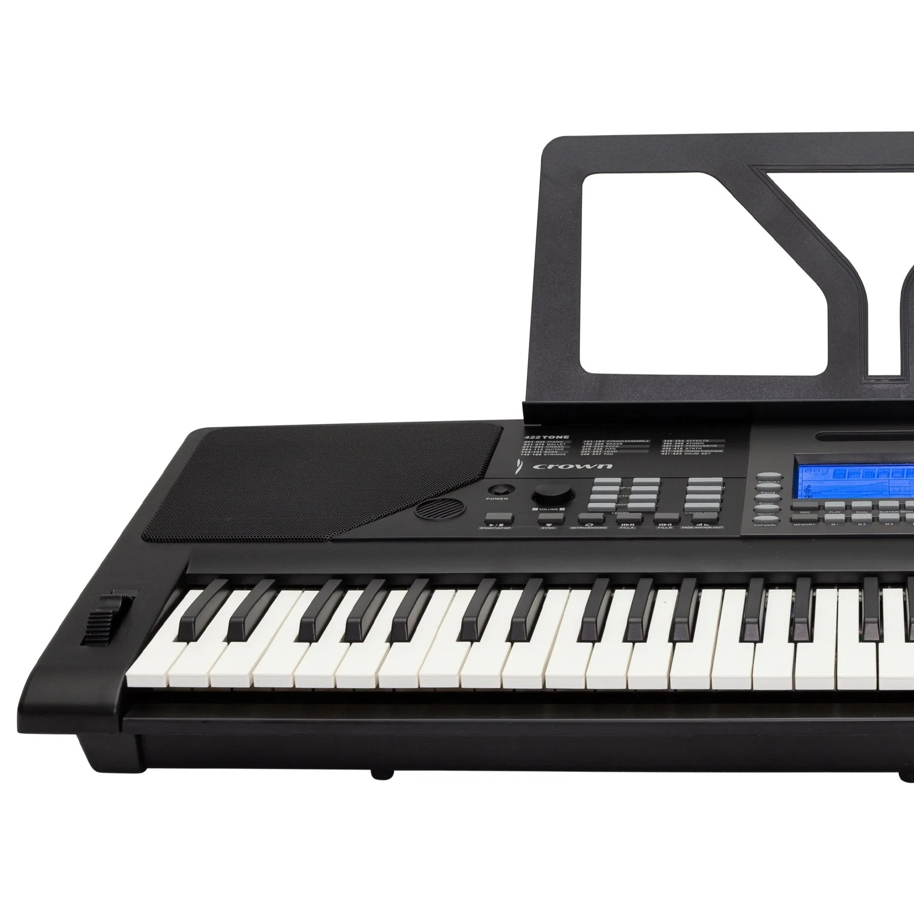 Crown CK-28 Touch Sensitive Multi-Function 61-Key Electronic Portable Keyboard with USB (Black)