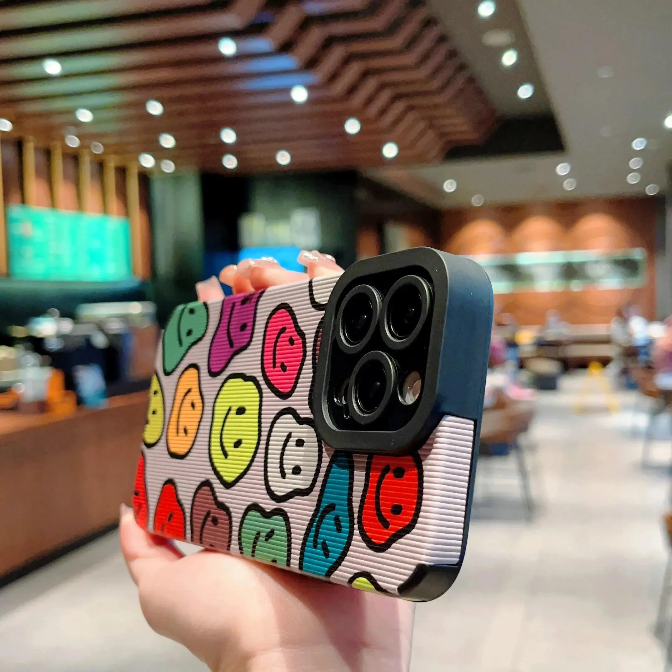 Cute Colorful Smiley Phone Case Cover for iPhone 15, 14, 13, 12, 11 Pro Max, X, Xs Max, XR, 7, 8 Plus, SE 2020