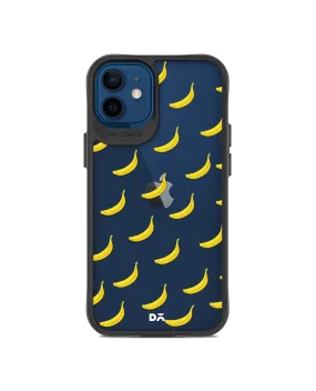 DailyObjects Banana Icon Black Hybrid Clear Case Cover For iPhone 12 Mini