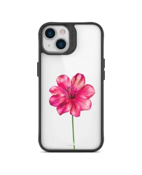 DailyObjects Clear Painted Hibiscus Black Hybrid Clear Case Cover For iPhone 13 Mini