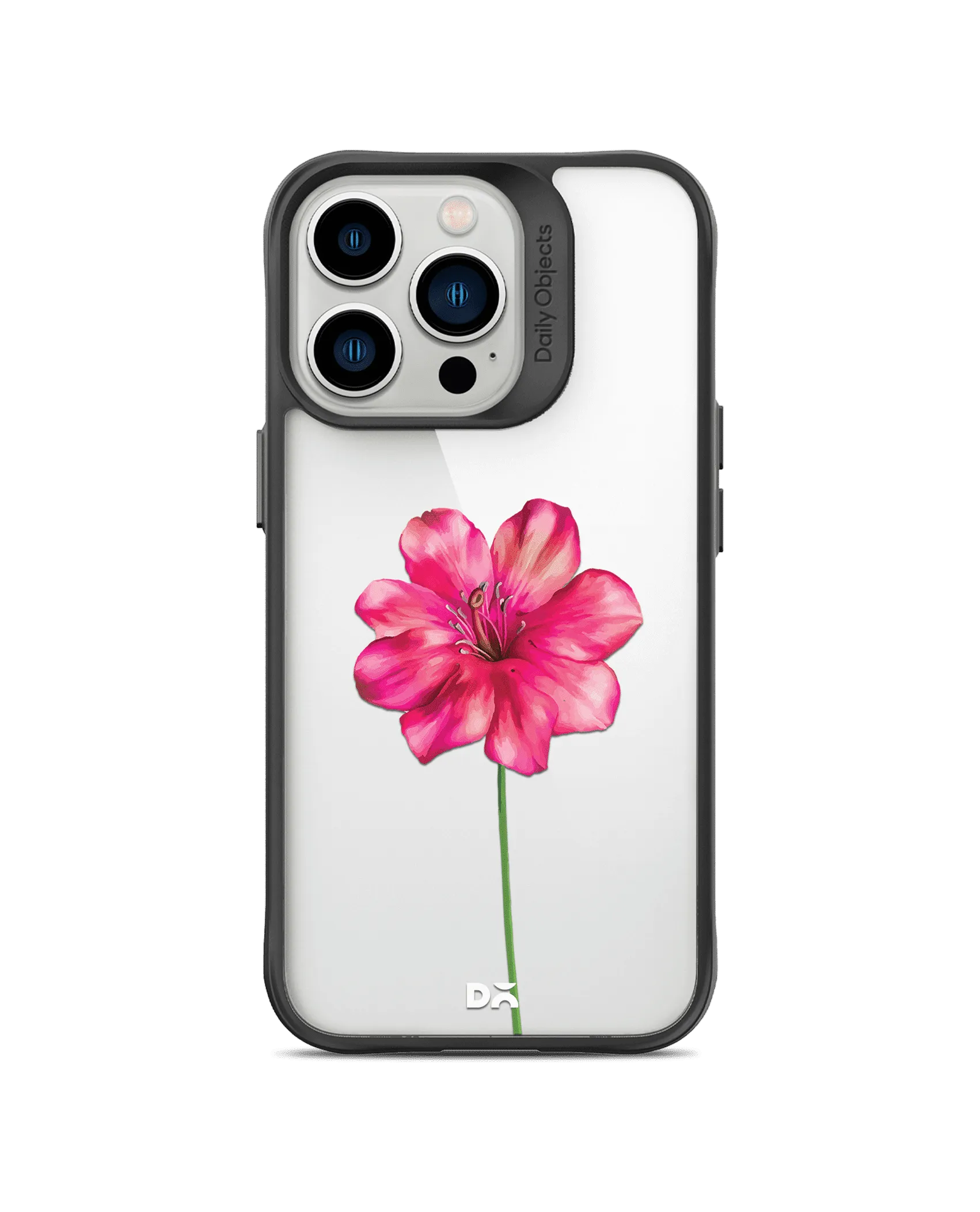 DailyObjects Clear Painted Hibiscus Black Hybrid Clear Phone Case Cover For iPhone 14 Pro